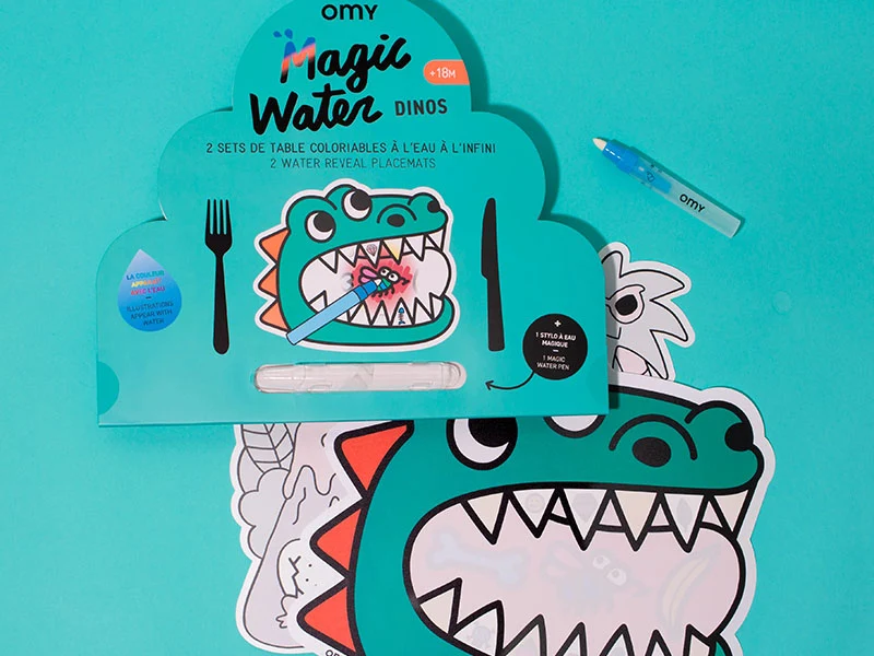 Kit Magic Water Dinos set de table - 18 mois - OMY