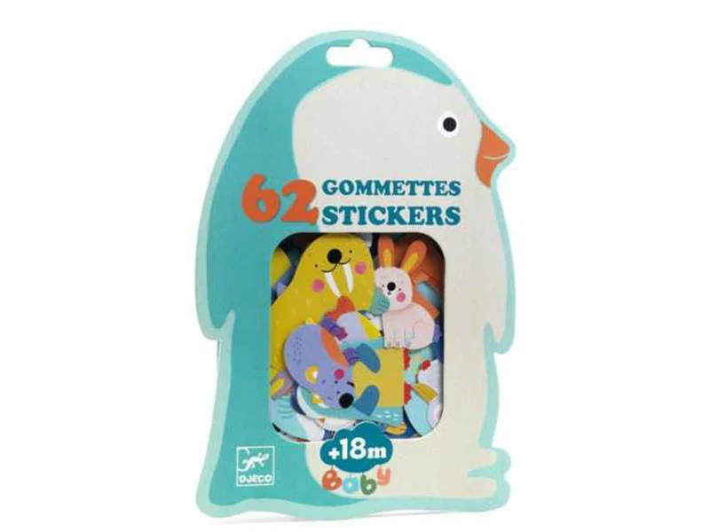 62 Gommettes Stickers Bébé - Animaux de la banquise - Djeco