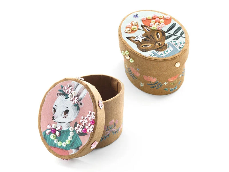 Coffret DIY 5 Mini boîtes adorables à décorer - 6 ans - Djeco