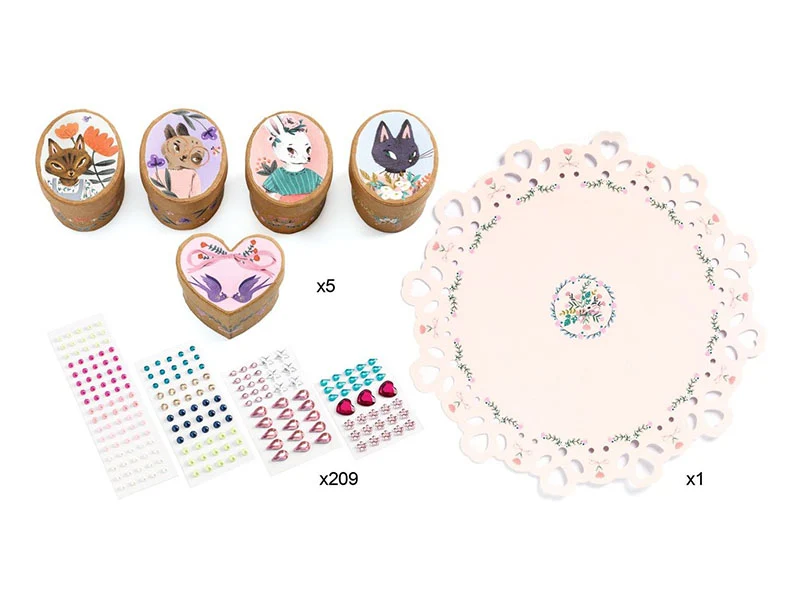 Coffret DIY 5 Mini boîtes adorables à décorer - 6 ans - Djeco
