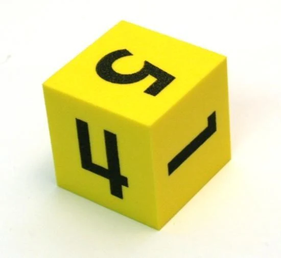 Dice Foam Numbers 1-6 - Dés en mousse numéros 1-6