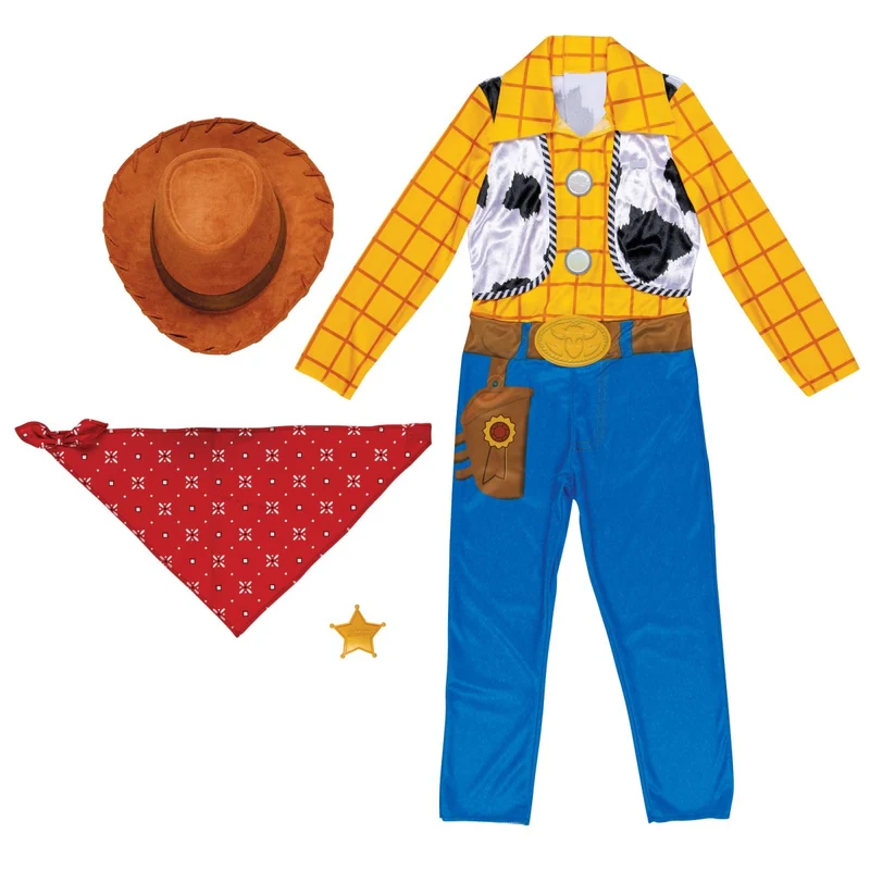 Toy Story Woody Costume for Kids, Jumpsuit, Bandana and Hat