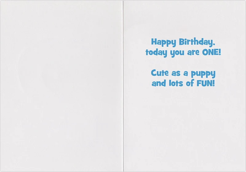 Age 1 Puppy Foil Birthday Card