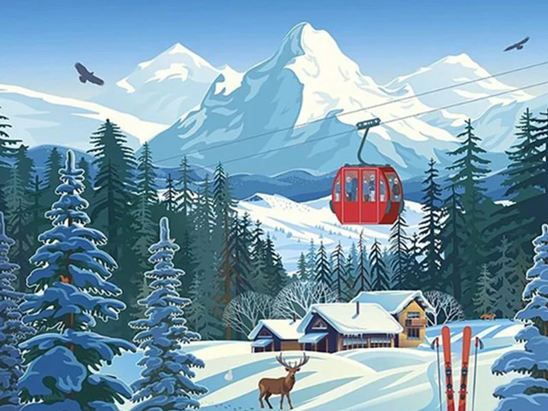 Puzzle 1000 pièces Paysage enneigé - Calypto