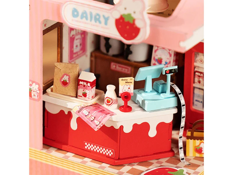 Pièce miniature Milk Box à la fraise DIY - Rolife