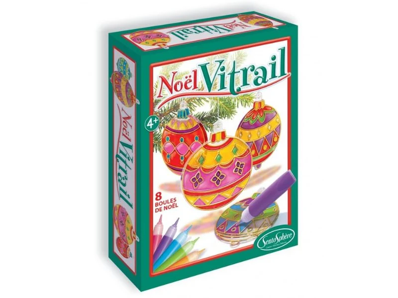 Kit de création Vitrail Noël 8 boules - Sentosphère