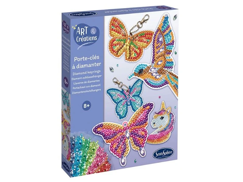 Kit Art création porte-clé à Diamanter - Papillons