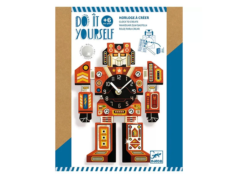 Coffret DIY Horloge Robot à créer - 6 ans - Djeco