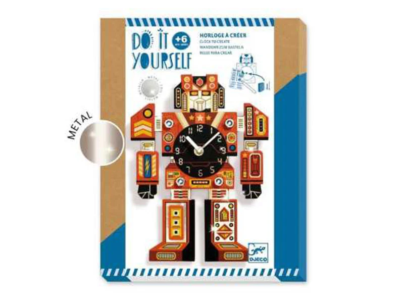 Coffret DIY Horloge Robot à créer - 6 ans - Djeco