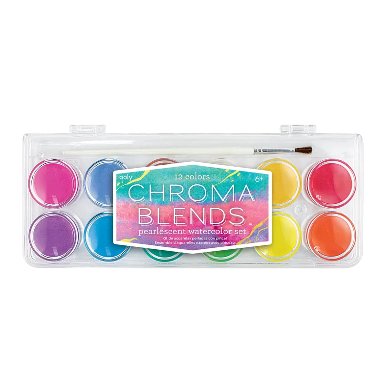 OOLY Chroma Blends Watercolor Paint Set Pearlescent 12 Colors
