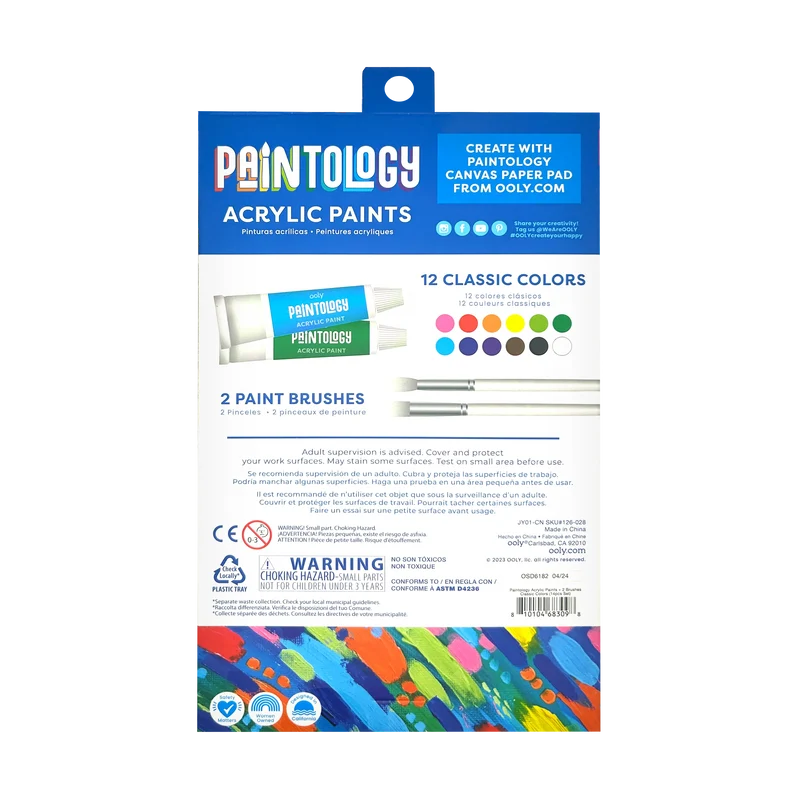 OOLY Paintology Acrylic Paint Set 12 Classic Colors