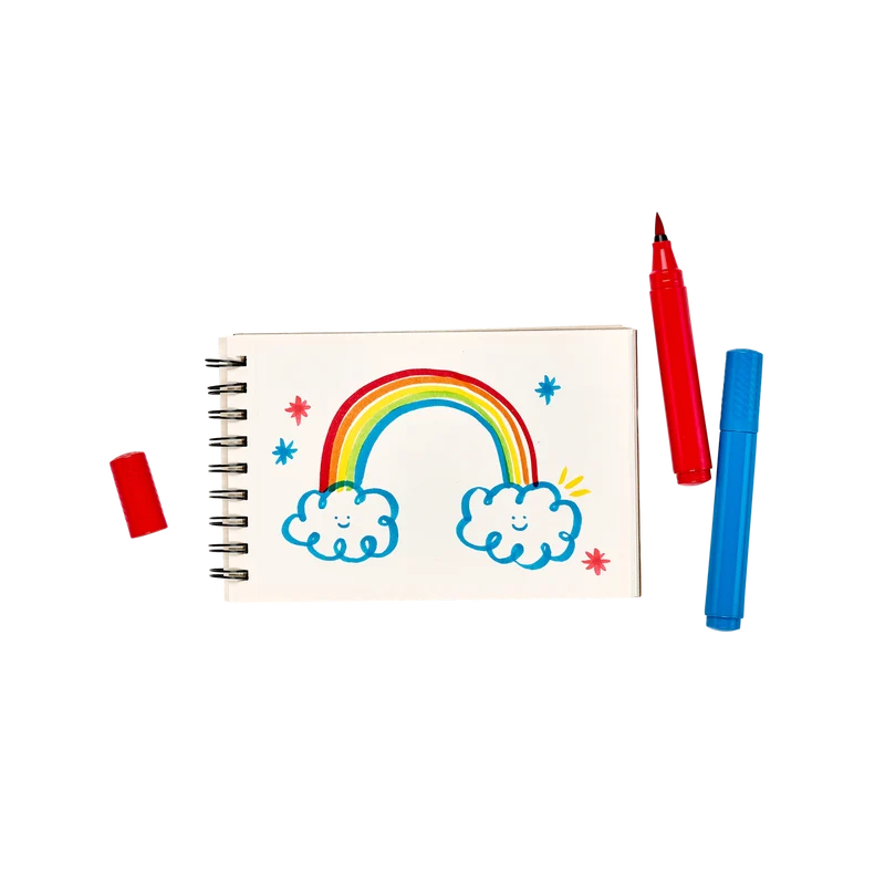 OOLY Big Bright Brush Markers Washable 10 Colors Set