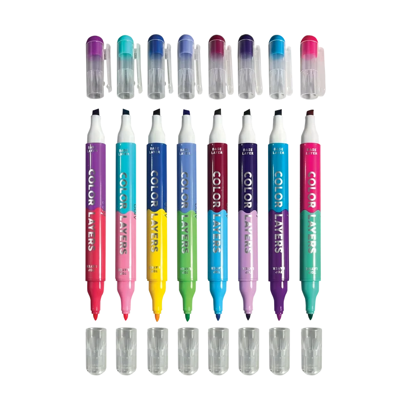 OOLY Color Layers Double Ended Layering Markers Set of 8