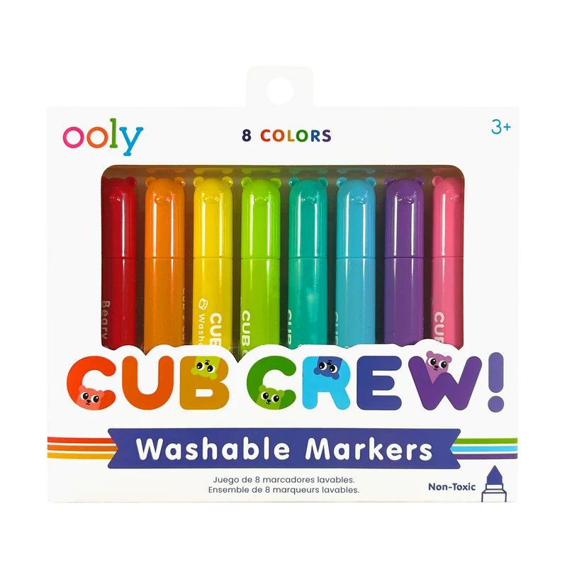 OOLY Cub Crew Washable Markers Set of 8 Vibrant Colors