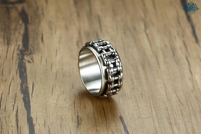 Bague anti stress homme argent