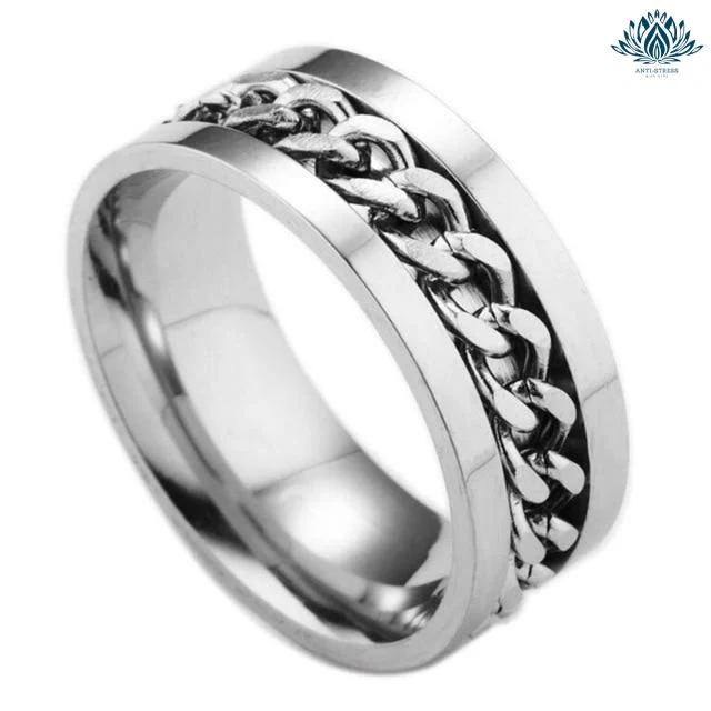 Bague homme anti-stress argent