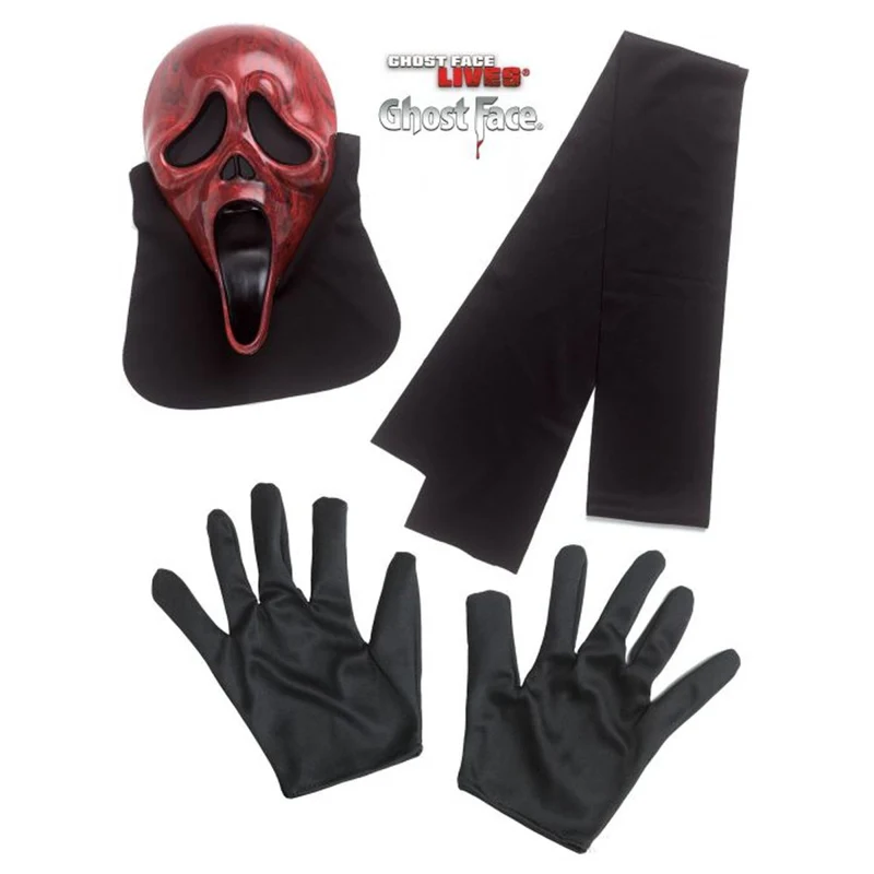 Scream Ghost Face Midnight Red Costume for Adults, Hooded Robe and Mask