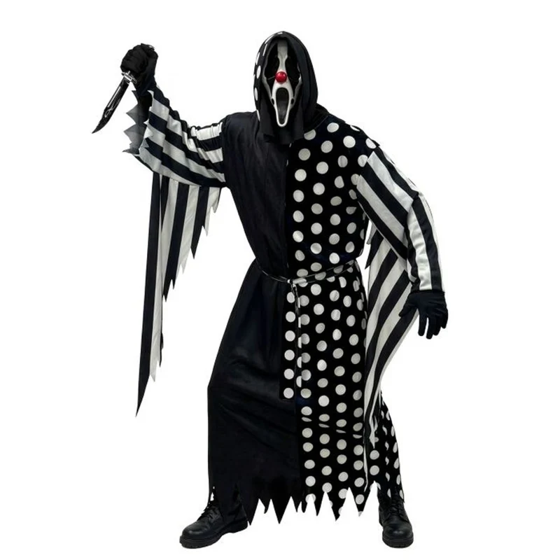 Scream Ghost Face Clown Costume for Adults, Robe, Hood and Mask