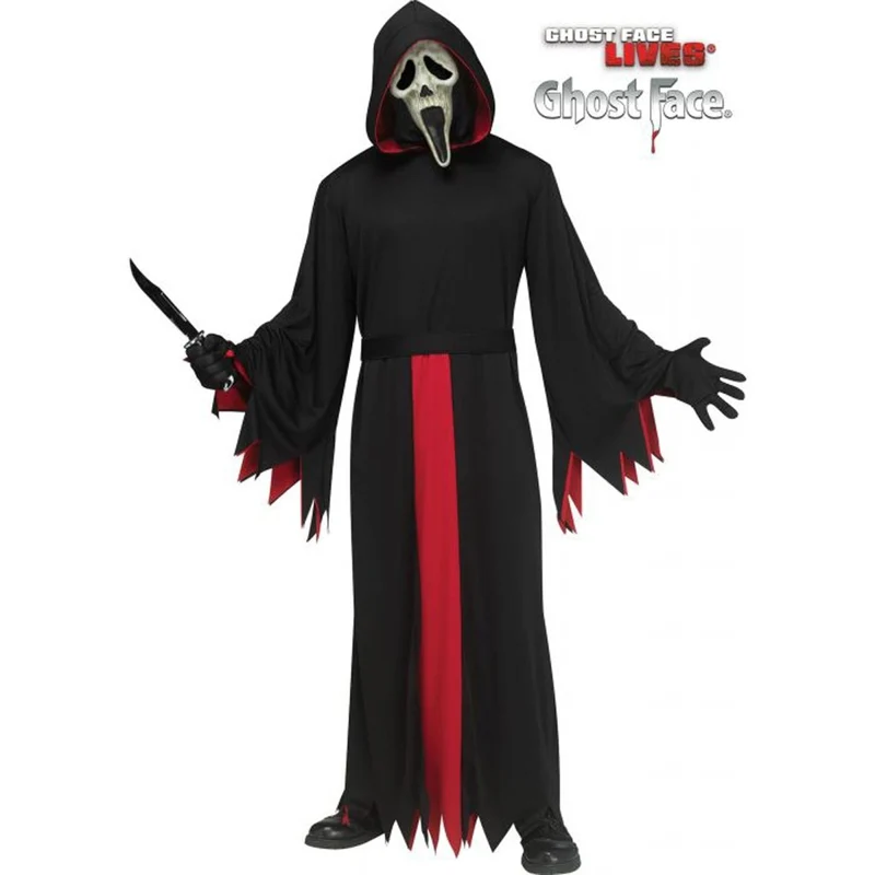 Scream Ghost Face Reaper Costume for Adults, Hooded Robe and Mask