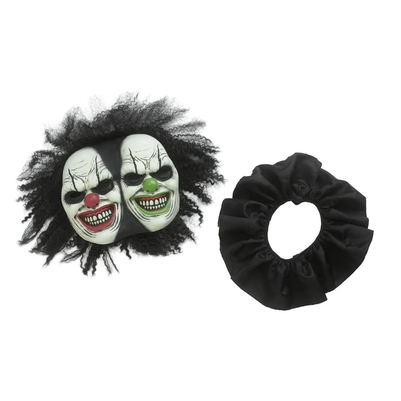 Two Headed Clown Costume for Kids, Jumpsuit and Mask