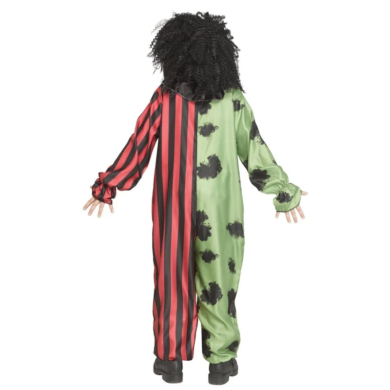 Two Headed Clown Costume for Kids, Jumpsuit and Mask