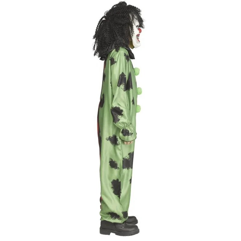 Two Headed Clown Costume for Kids, Jumpsuit and Mask