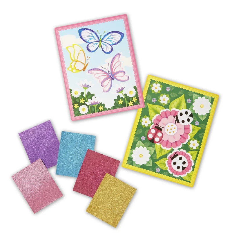 Melissa & Doug Mess-Free Glitter Flower & Butterfly Scenes / Scènes de fleurs et de papillons scintillants sans dommage