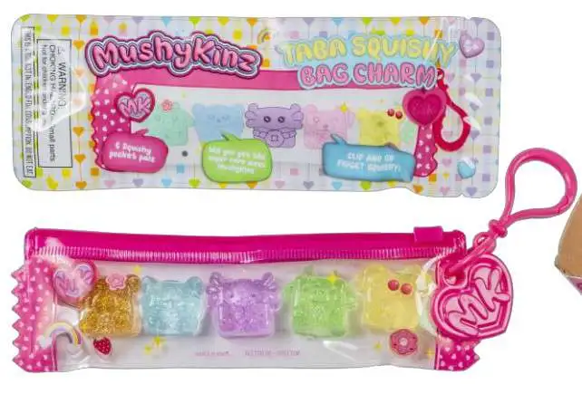 MushyKinz Taba Squishy Pocket Palz Bag Charm 5 Random Micro Squishies
