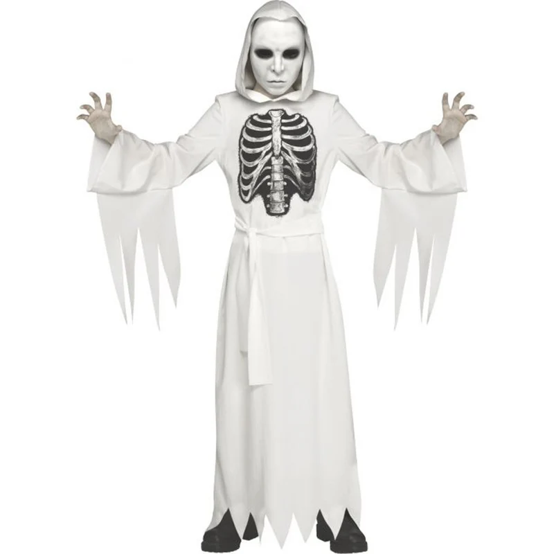 The Revenant Costume for Kids, White Hooded Robe with Mask