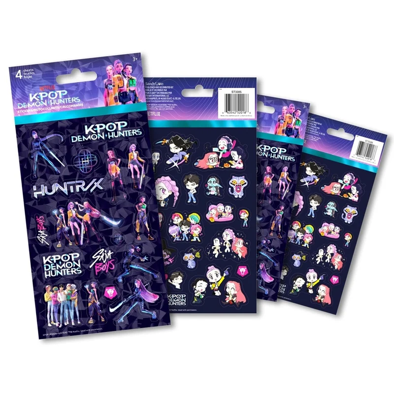 KPop Demon Hunters Sticker Sheets, 4 Count