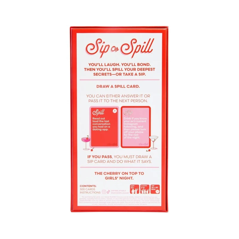 Sip or Spill Card Game, 1 Count