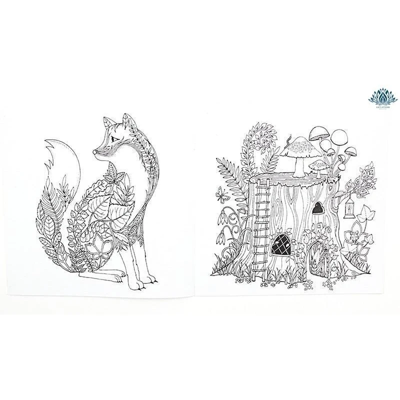 Coloriage anti stress forêt enchantée