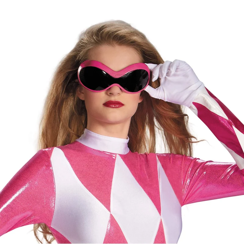 Pink Ranger Sassy Costume for Adults, Power Rangers, Bodysuit and Glasses