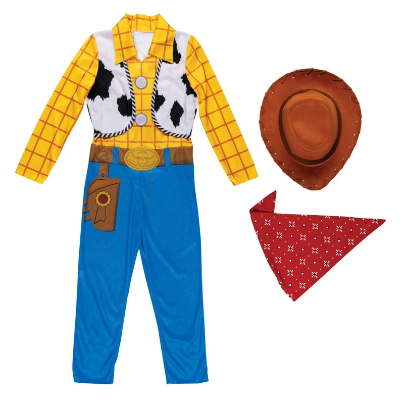 Toy Story Woody Costume for Kids, Jumpsuit, Hat and Neckerchief