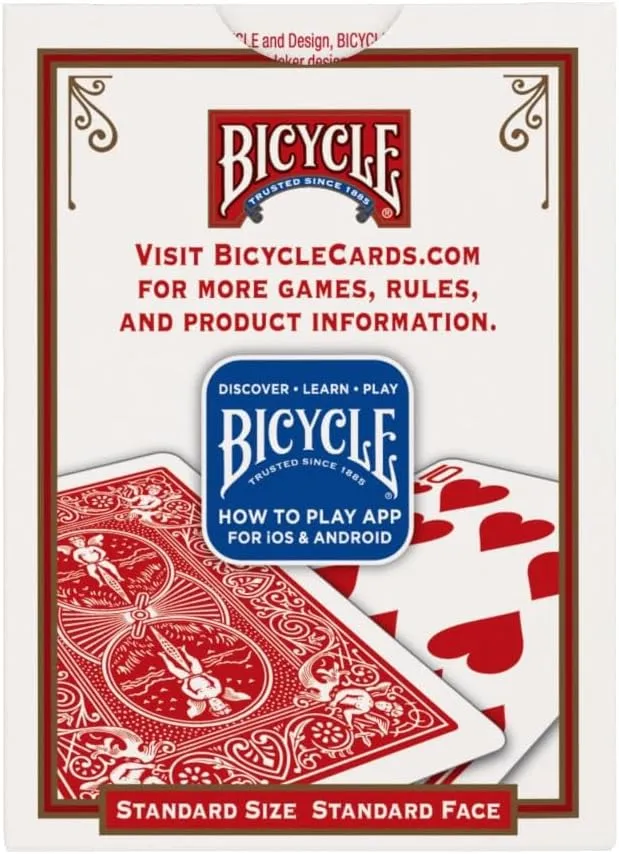 Bicycle Standard Rider Back Playing Cards Red or Blue