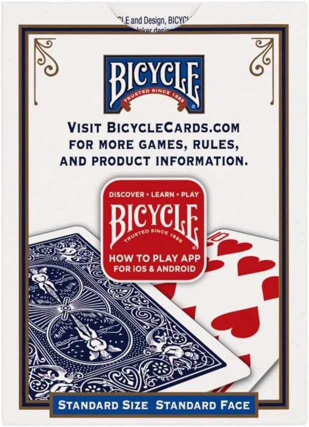 Bicycle Standard Rider Back Playing Cards Red or Blue