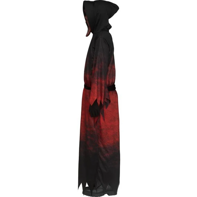 Scream Midnight Red Ghost Face Costume for Kids, Hooded Robe and Mask