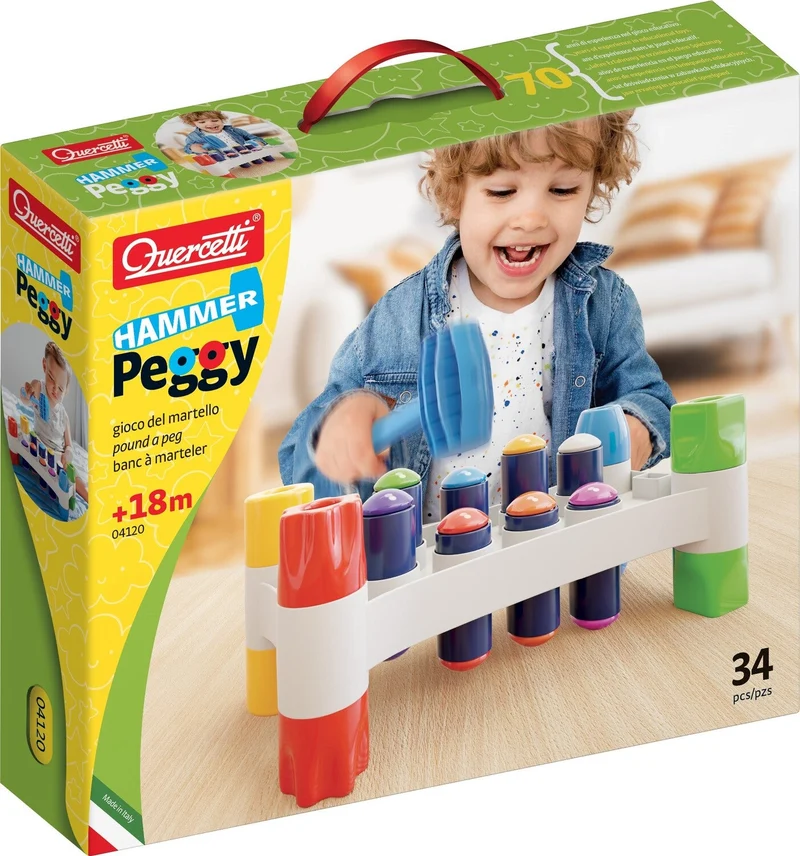 Quercetti Hammer Peggy Pound a Peg Toddler Toy