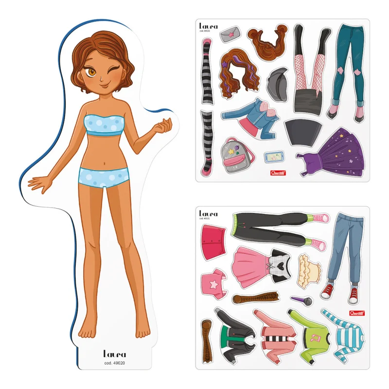 Quercetti Magnetic Dressing Laura Creative Dress-Up Game For Kids