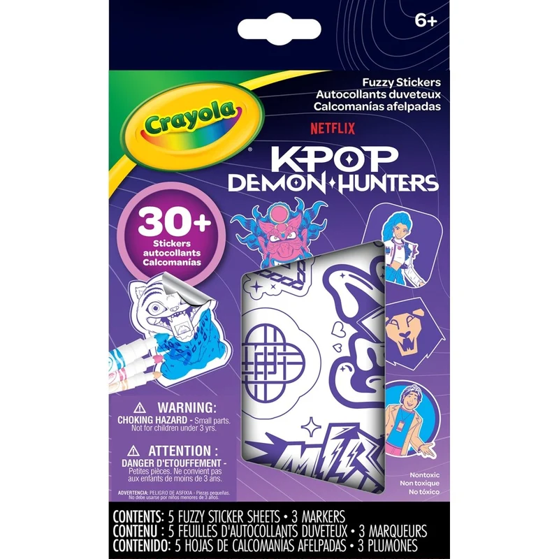 Kpop Demon Hunters Colourable Fuzzy Stickers , 1 Count