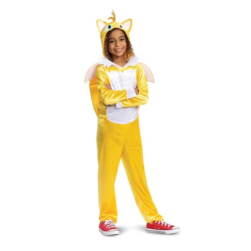 Sonic Tails Classic Costume for Kids, Hooded Jumpsuit