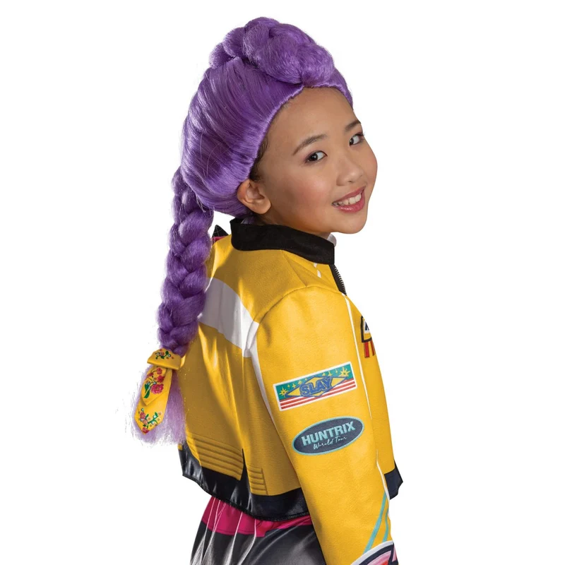 Kpop Demon Hunters Rumi Wig for Kids, Purple Wig