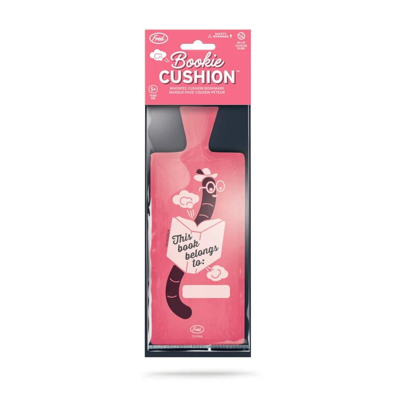 Bookie Cushion - a bookmark that farts