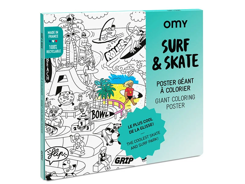 Poster géant à colorier - SURF & SKATE - OMY