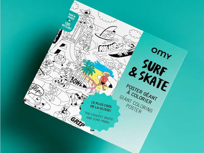 Poster géant à colorier - SURF & SKATE - OMY