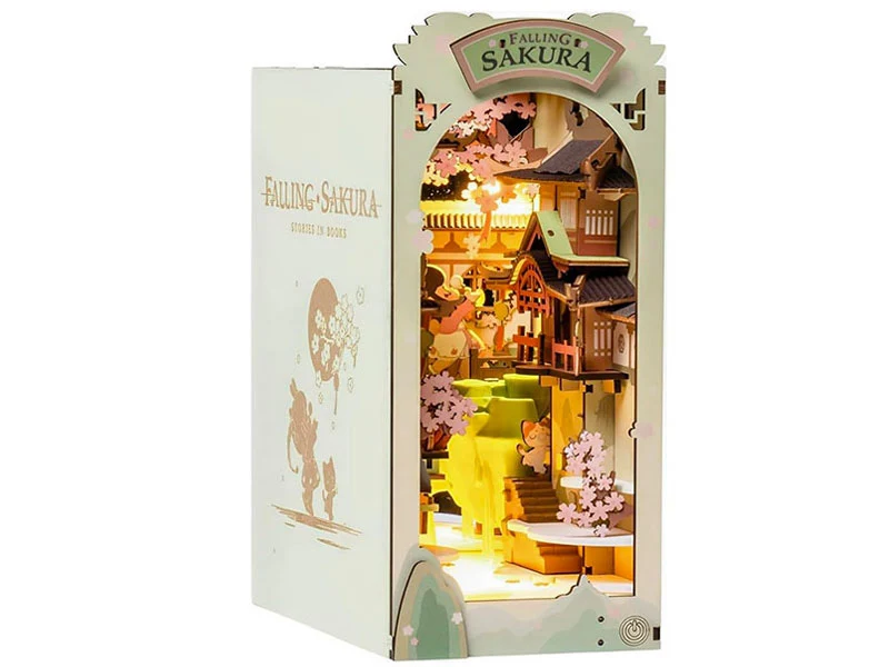Book Nook - Pièce miniature - Fleurs de Sakura Falling