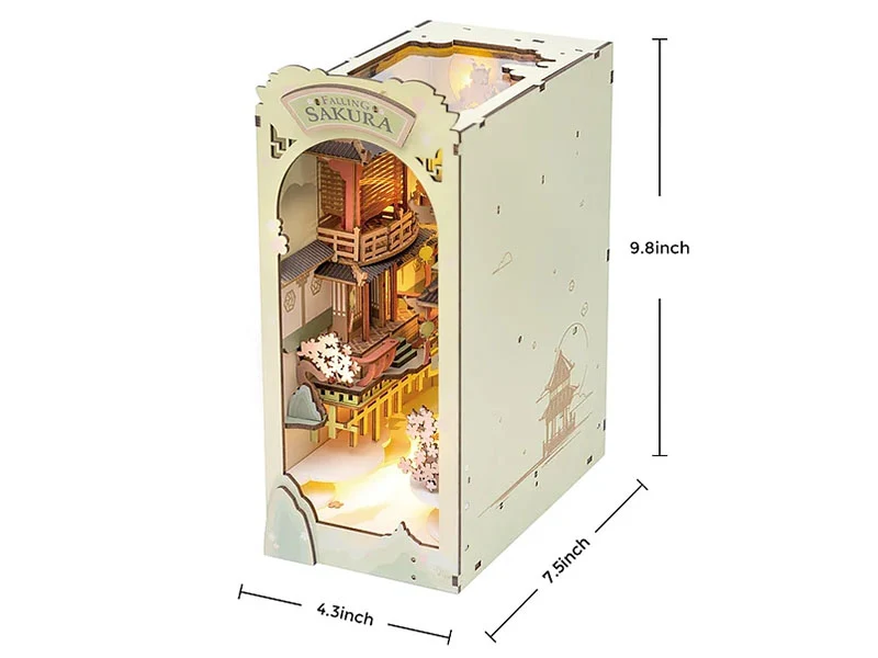 Book Nook - Pièce miniature - Fleurs de Sakura Falling