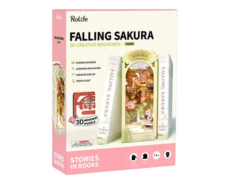 Book Nook - Pièce miniature - Fleurs de Sakura Falling
