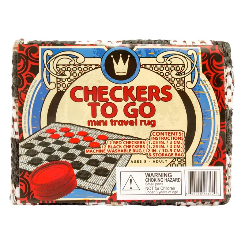 Mini Checkers to go travel rug