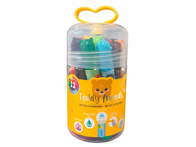 Lot de 12 feutres Teddy Friends